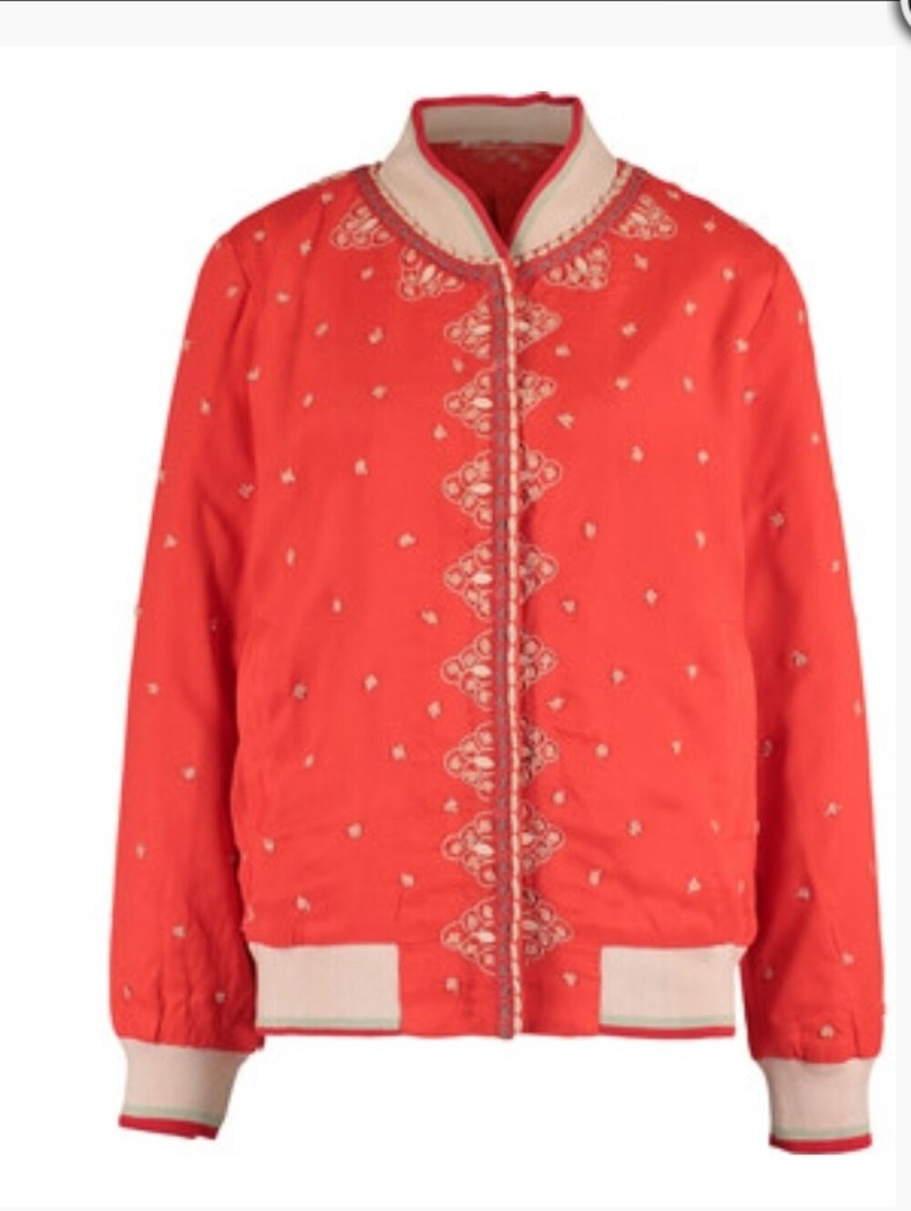 Anthropologie  Conditions Apply Arabella Embroidered Bomber Jacket,